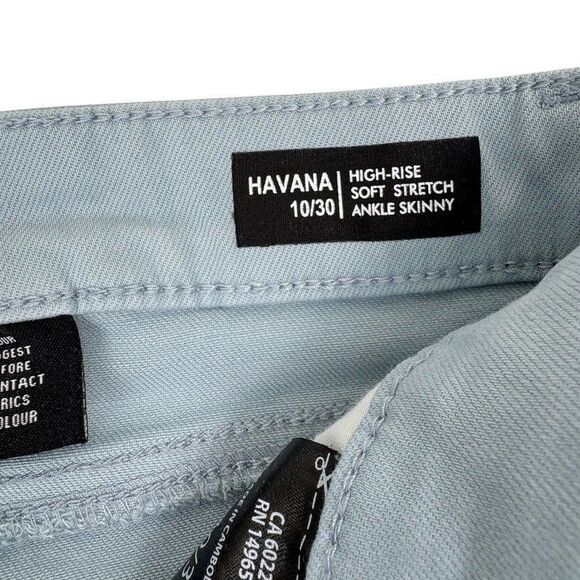 Buffalo David Britton Havana High-Rise Stretch Skinny Ankle Jeans Pastel Blue 10 - Picture 5 of 14